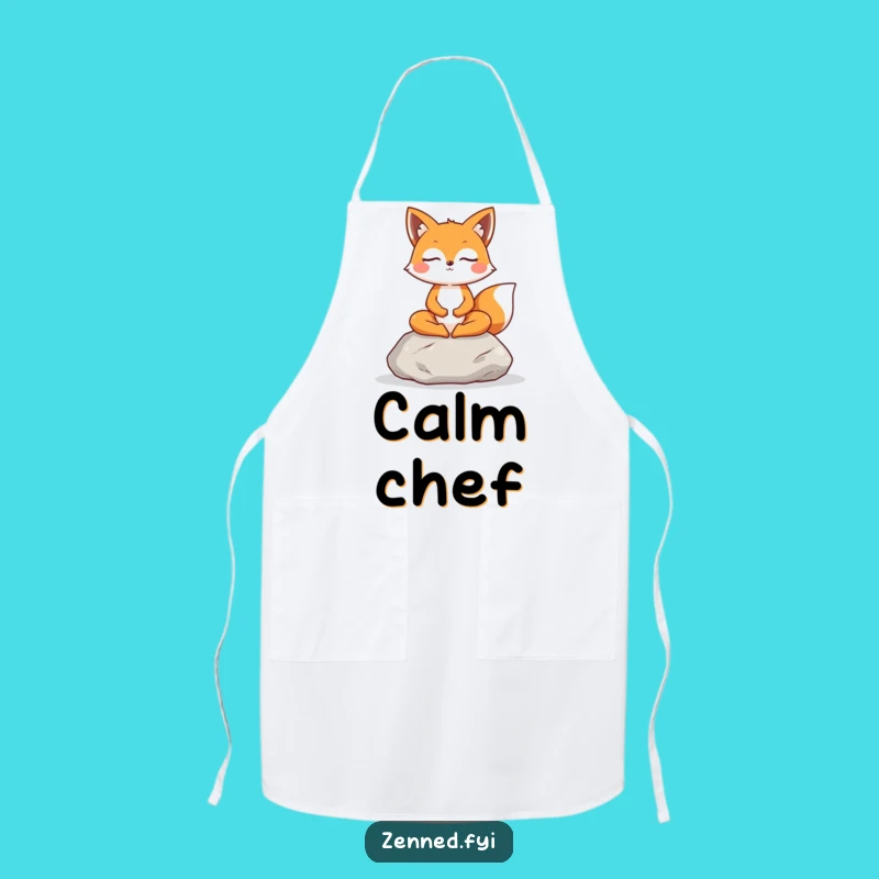 Funny Fox Meditation Apron: Cook with Calmness and Nature's Grace