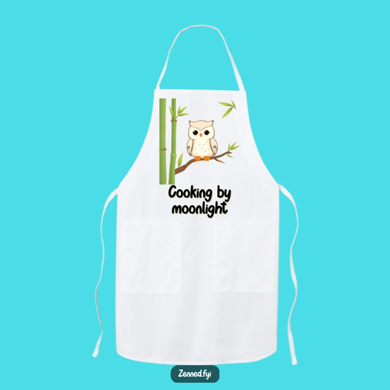 Funny Owl Chef Apron - Hilarious Peaceful Perched Owl Kitchen Gift