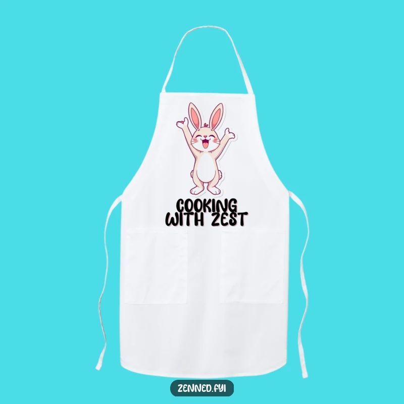 Funny Bunny Stretch Apron: Jubilant Skyward Bound Joy Kitchen Gift