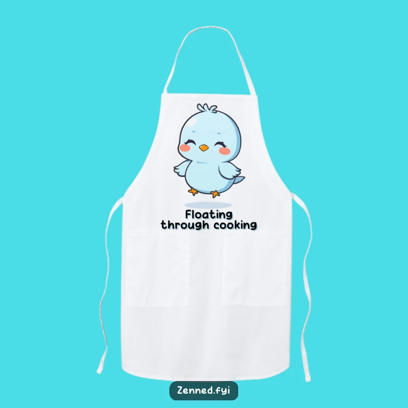Funny Blue Bird Apron, Floating Chef, Chef's Hilarious Cooking Gift