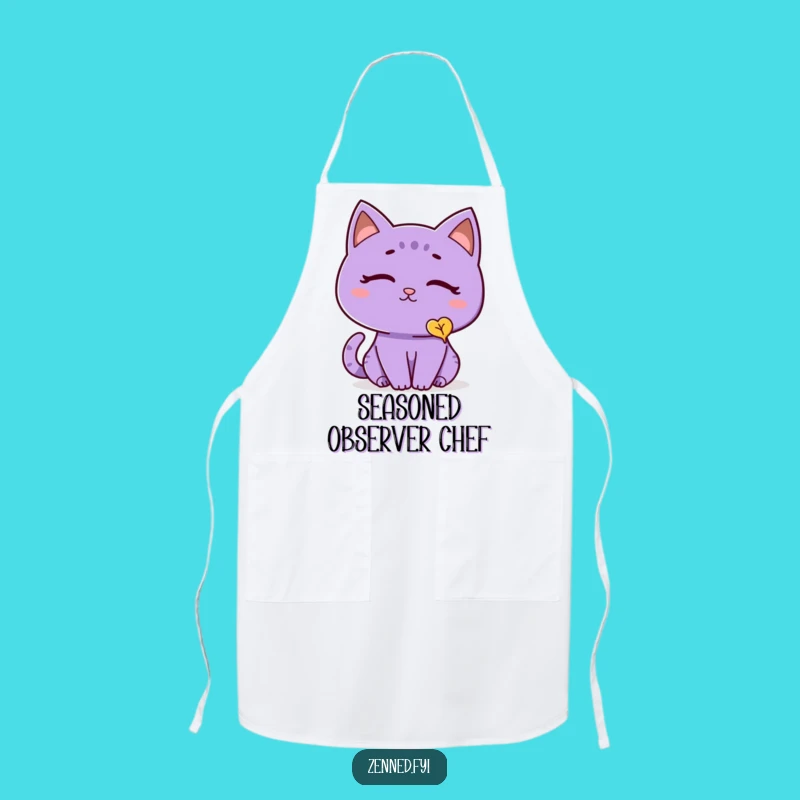 Funny Cat Leaf Apron: Contemplative Cook's Companion - Kitchen Funny Gift