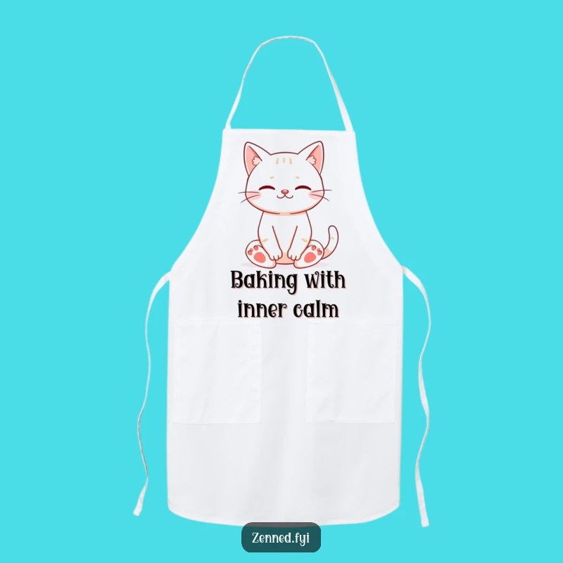 Funny Cat Meditation Apron: Cook with Calmness and Feline Fun