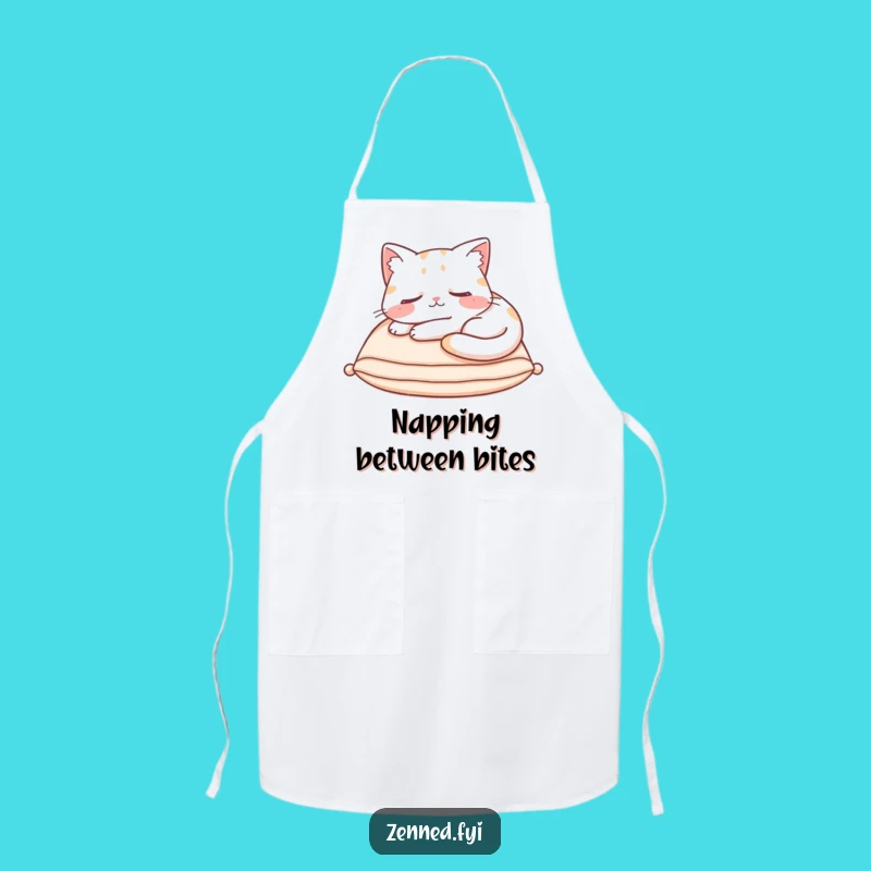 Funny Cat Nap Apron: Content Sleeping Feline Kitchen Gift