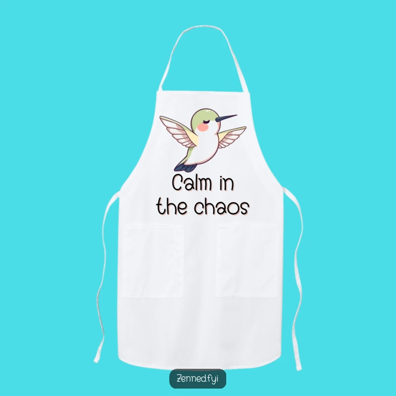 Funny Hummingbird Calm Apron: Peaceful Kitchen Zen for Effortless Cooking