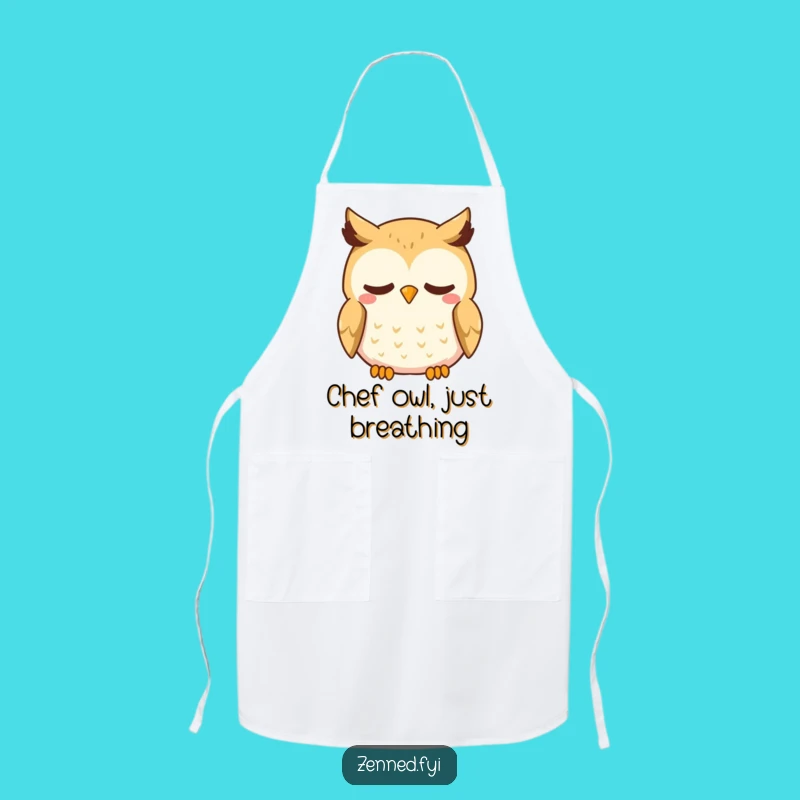 Funny Kawaii Owl Apron - Cook with Calmness and Gentle Humor