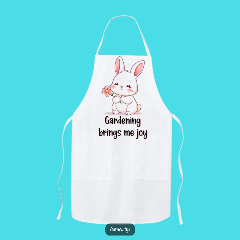 Funny Rabbit Flower Apron: Garden with Grace and Gentle Humor