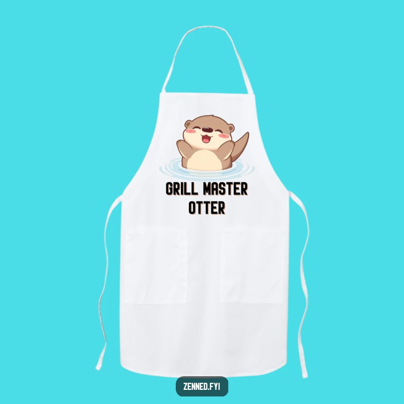 Funny Zen Otter Apron: Joyful Floater Kitchen Wear, Hilarious Relaxation Gift