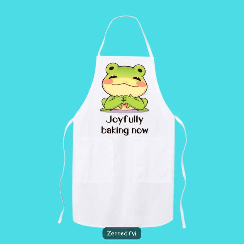 Funny Frog Apron, Content Chef, Chef's Hilarious Cooking Gift