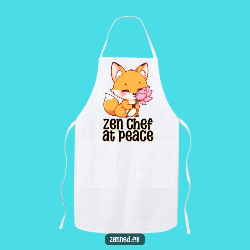 Kitchen Funny Orange Fox Apron - Cook with Calm and Foxy Determination