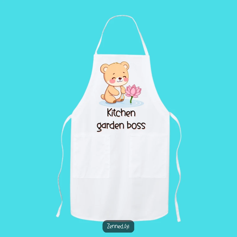 Funny Bear Cub Gardener Apron: Whimsical Gift for Budding Chefs
