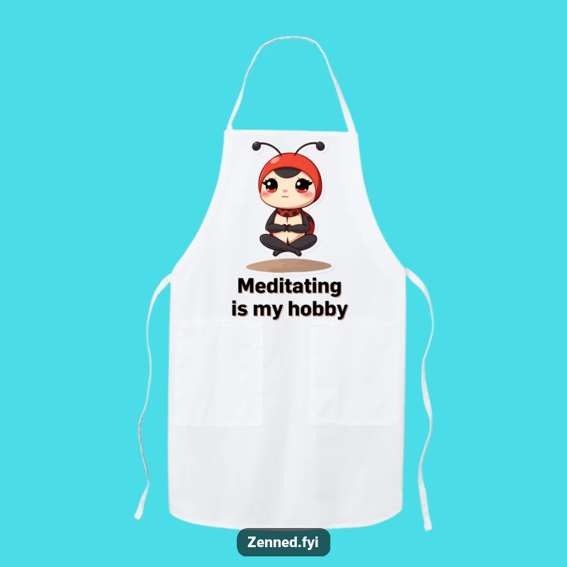 Funny Ladybug Apron: Peaceful Cook's Pose - Kitchen Humor & Gift Idea