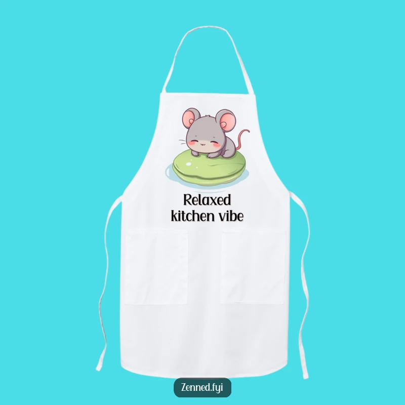 Kitchen Funny Grey Mouse Apron - Cook with Calm and Gentle Serenity