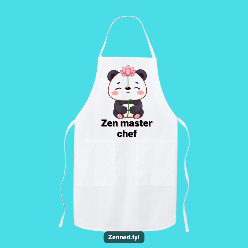 Funny Panda Lotus Apron: Cook with Calmness and a Smile