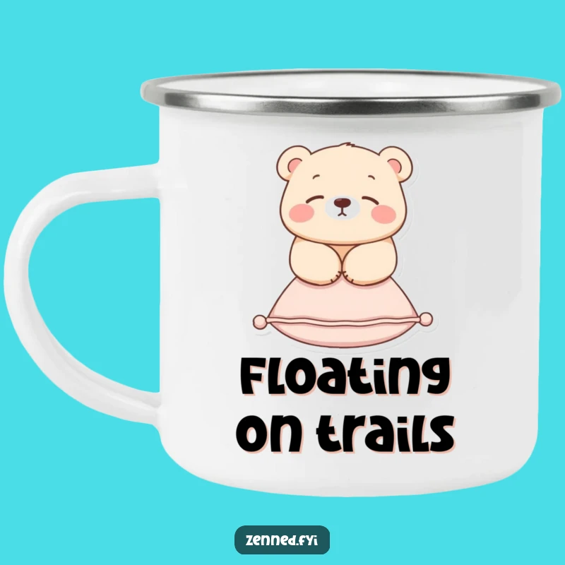 Funny Zen Bear Camping Mug: Serene Floating Bear Drinkware, Perfect Outdoor & Humorous Gift