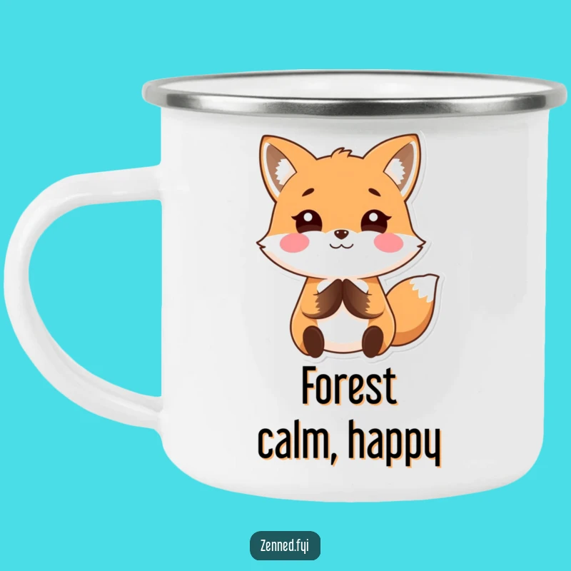 Funny Kawaii Fox Camping Mug: Durable Calm Cup, Perfect Outdoor Funny Gift