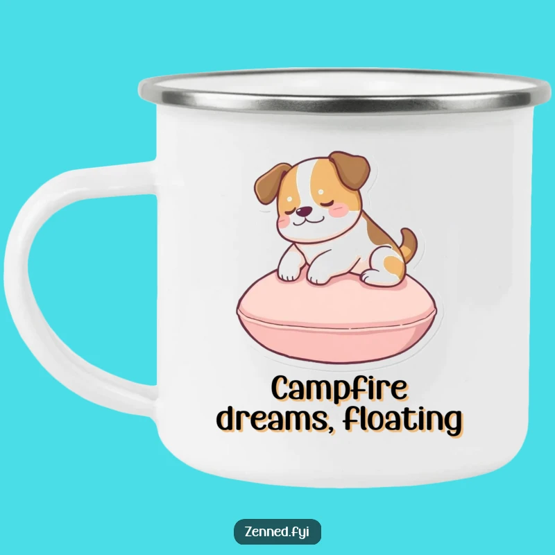 Funny Dog Cushion Camping Mug: Adventure Fuel for the Relaxed Pup