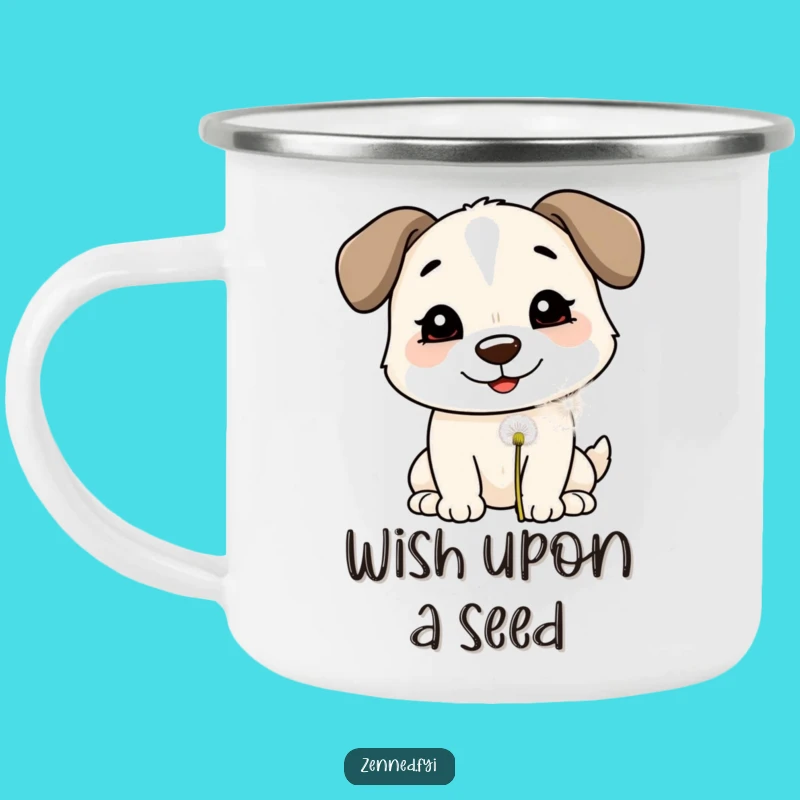Funny Dog Dandelion Wish Camping Mug - Adventure-Ready with a Hopeful Funny Gift