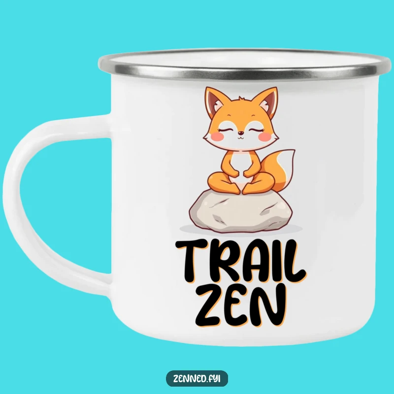 Funny Fox Meditation Camping Mug: Peaceful Energy for Outdoor Moments