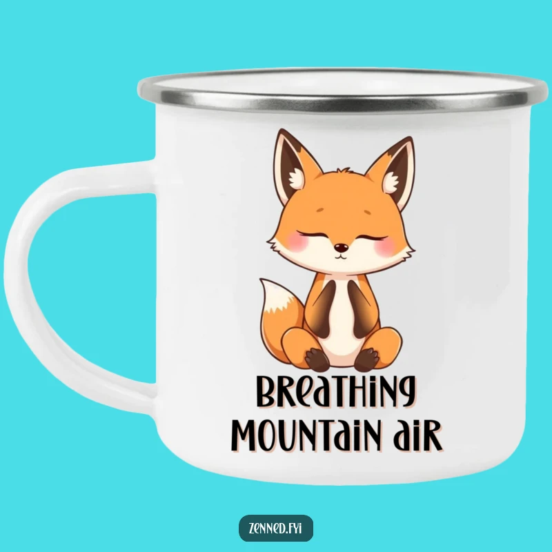 Funny Fox Zen Camping Mug: Sip Calmness on Your Adventures