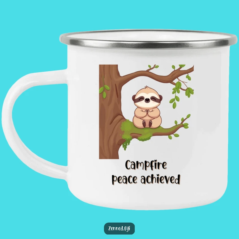 Funny Kawaii Sloth Camping Mug - Serene Meditation Drinkware Gift