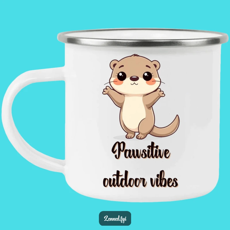 Funny Otter Balance Camping Mug: Focused Aquatic Acrobat Drinkware Gift
