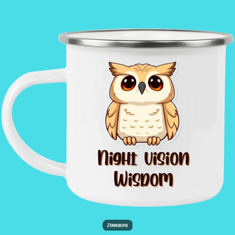 Funny Owl Understanding Camping Mug - Durable Wise Gaze Drinkware