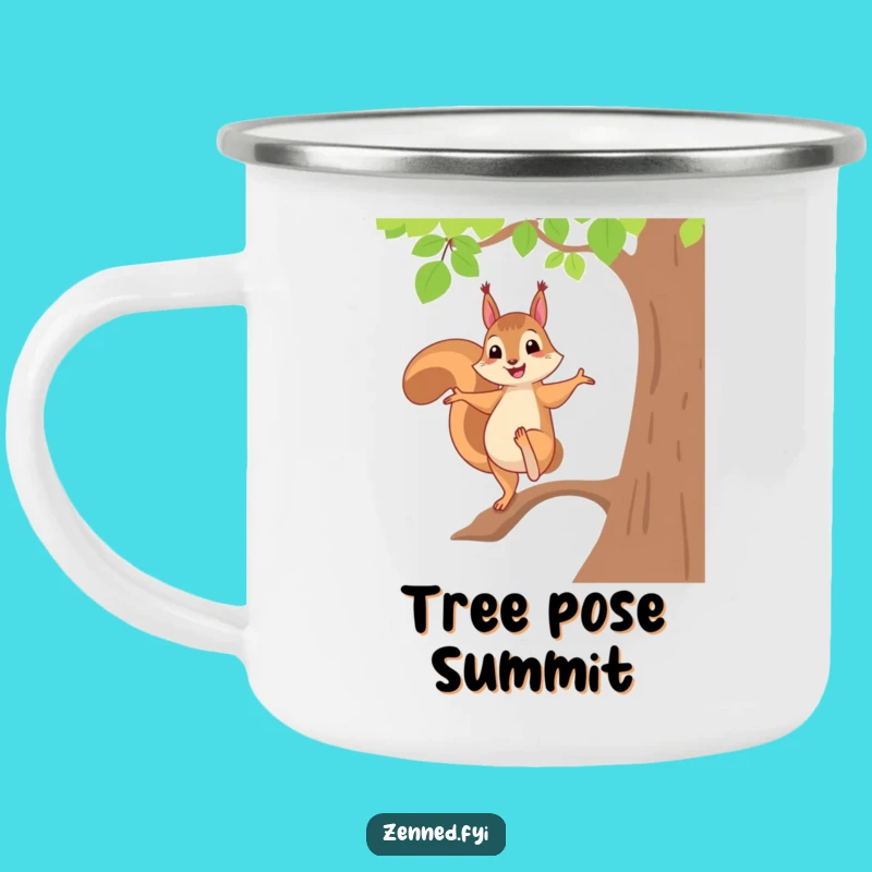 Funny Squirrel Yoga Camping Mug - Durable Cheerful Balance Drinkware