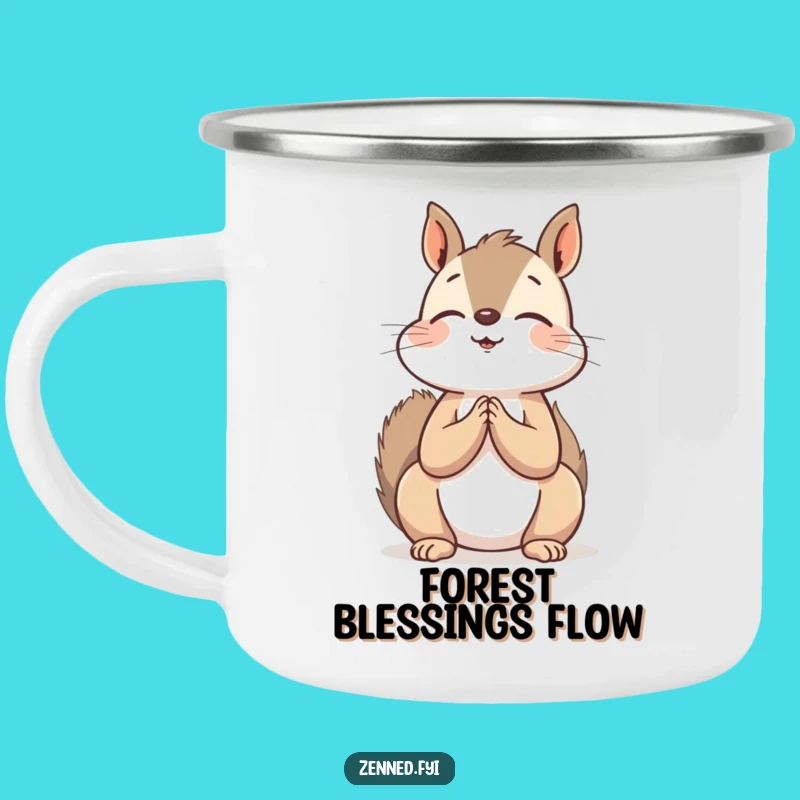 Funny Squirrel Zen Camping Mug - Durable & Hilarious Outdoor Prayer Mug