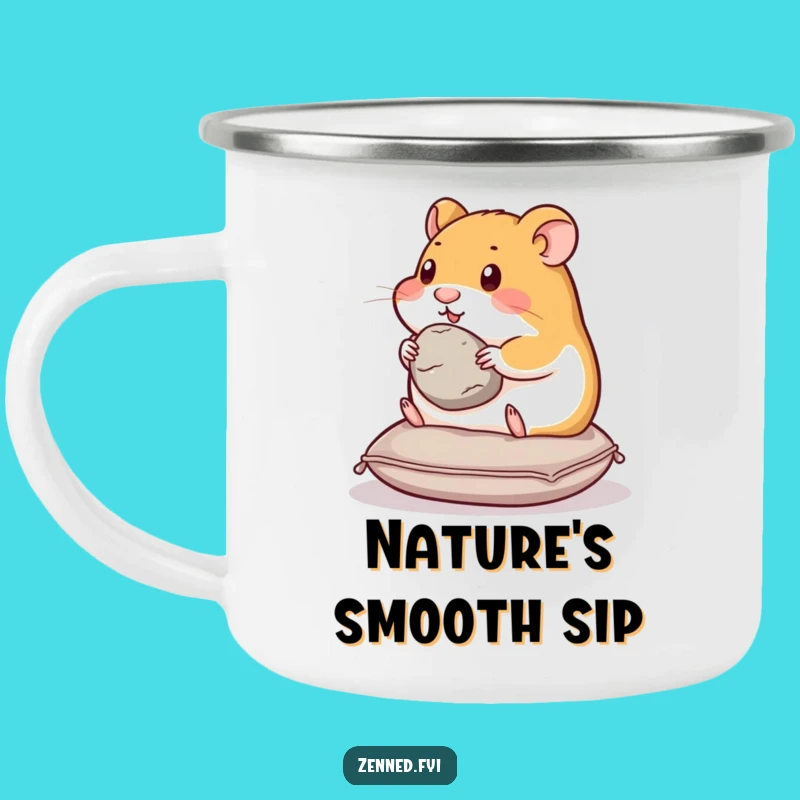 Funny Hamster Stone Camping Mug - Outdoor Serenity, Gift