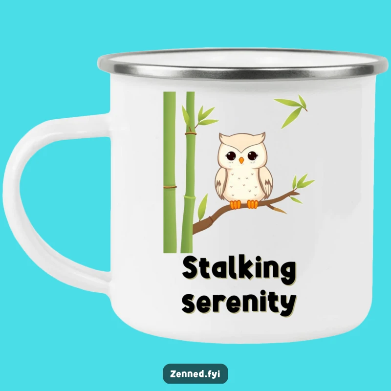 Funny Owl Zen Camping Mug - Durable & Hilarious Outdoor Perched Mug