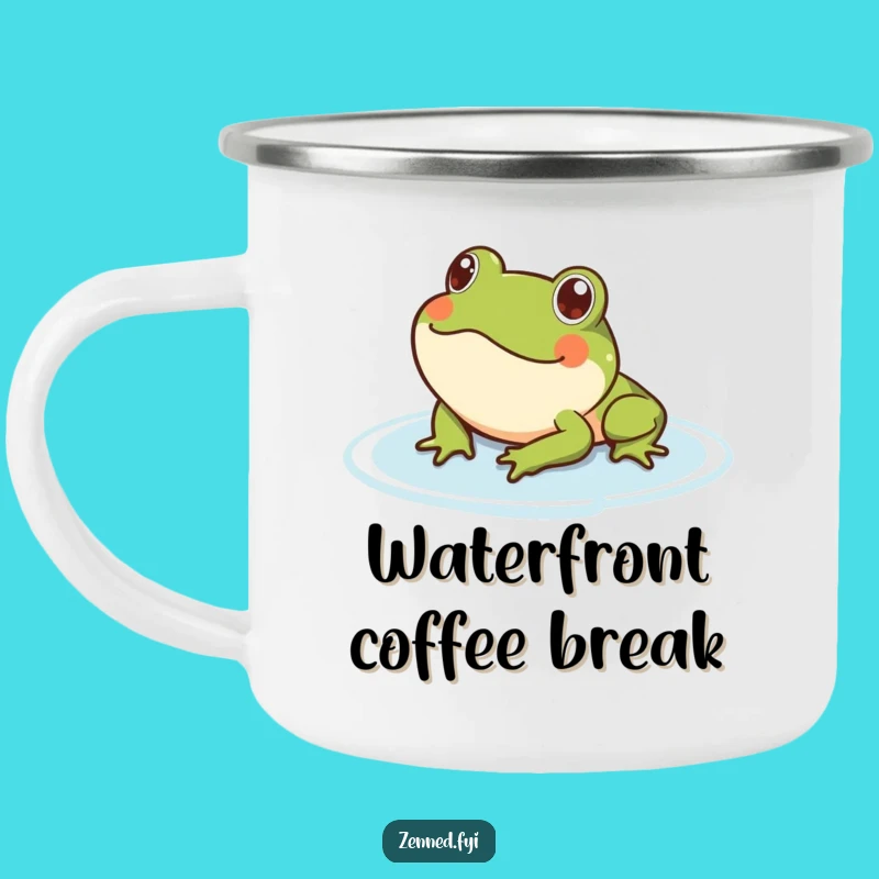 Funny Outdoor Frog Camping Mug: Serene Floating Gift