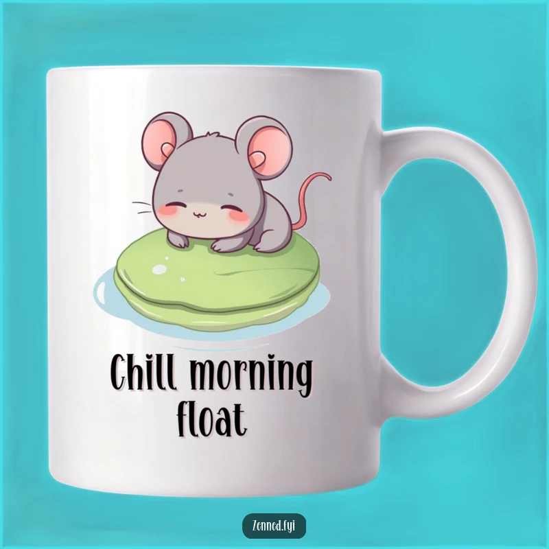 Funny Grey Mouse Zen Mug - Relaxed Funny Gift for Peaceful Mornings and Nature Lovers