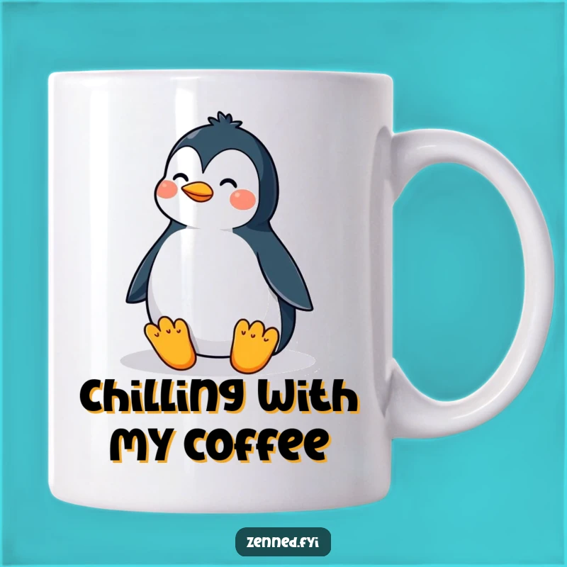 Funny Penguin Zen Mug: Meditative Gift for Peaceful Sips