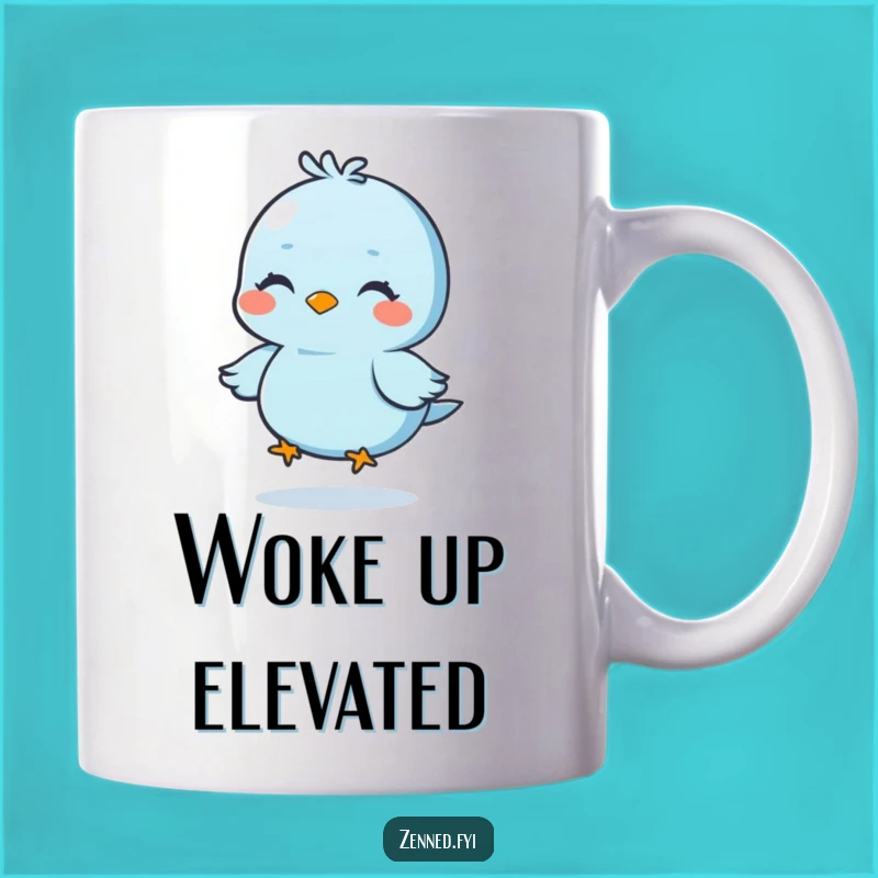 Funny Blue Bird Zen Mug, Floating Meditation, Perfect Peaceful Gift