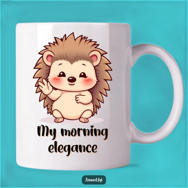 Funny Hedgehog Hand Gesture Mug - A Serene & Graceful Gift