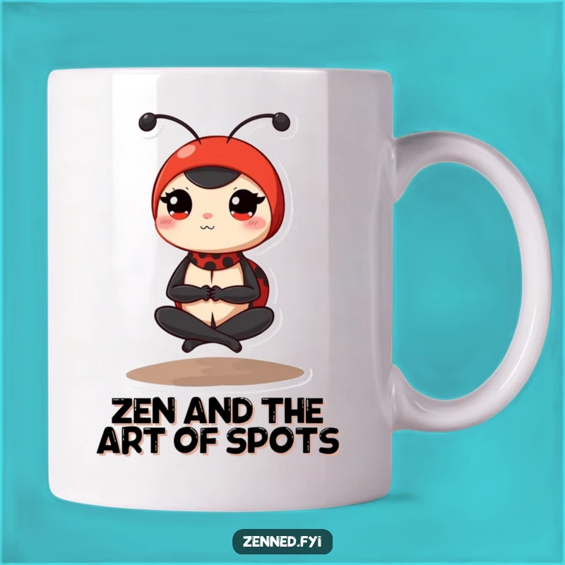 Funny Ladybug Zen Mug: Peaceful Yoga Pose Ladybug Gift for Serenity Lovers