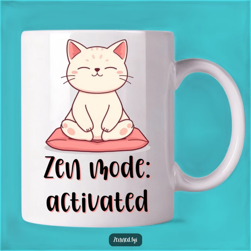Funny Zen Cat Mug: Serene Kitty in Lotus Pose, Perfect Yoga Gift for Cat Lovers