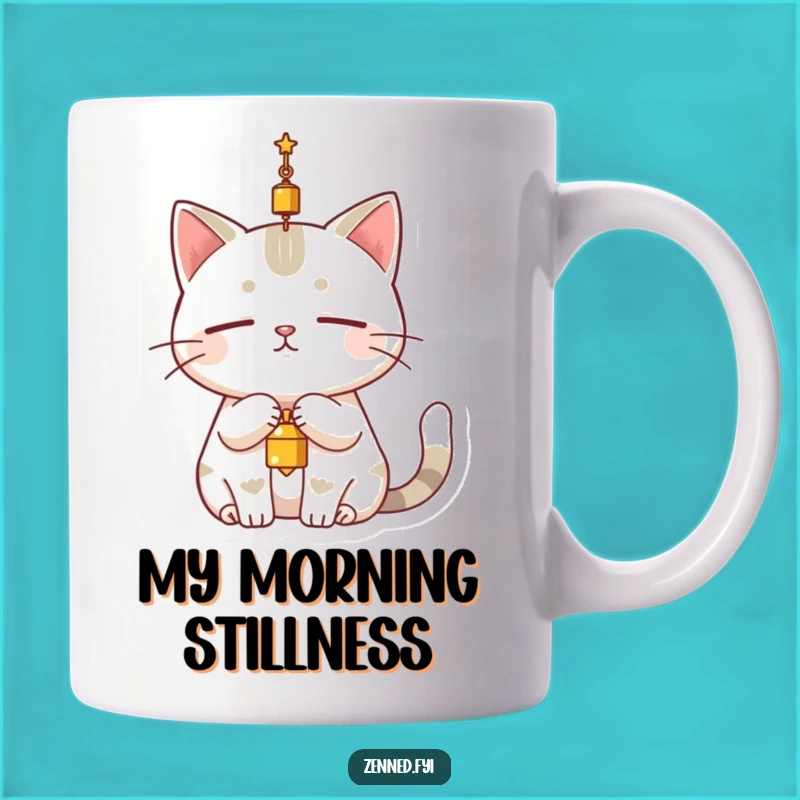 Funny Cat Bell Mug: Stillness and Humor for Cat Lovers