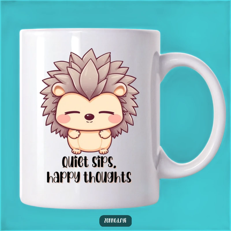 Funny Peaceful Hedgehog Mug - Calm Sleepy Face, Perfect Gift for Cozy Moments