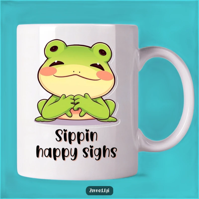Funny Frog Zen Mug, Contented Sigh, Perfect Relaxing Gift