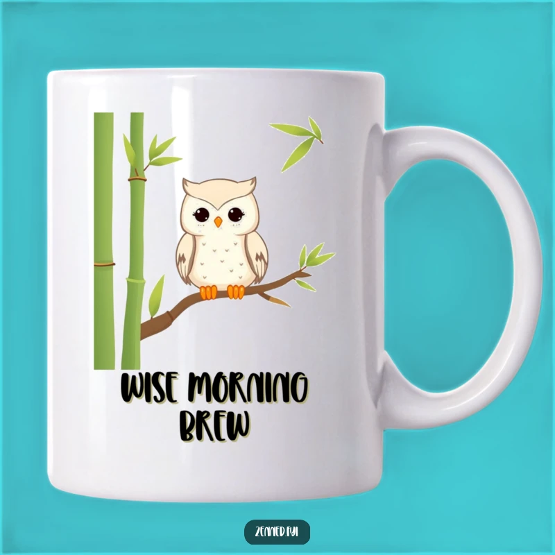 Funny Owl Zen Mug - Hilarious Peaceful Perched Owl Gift