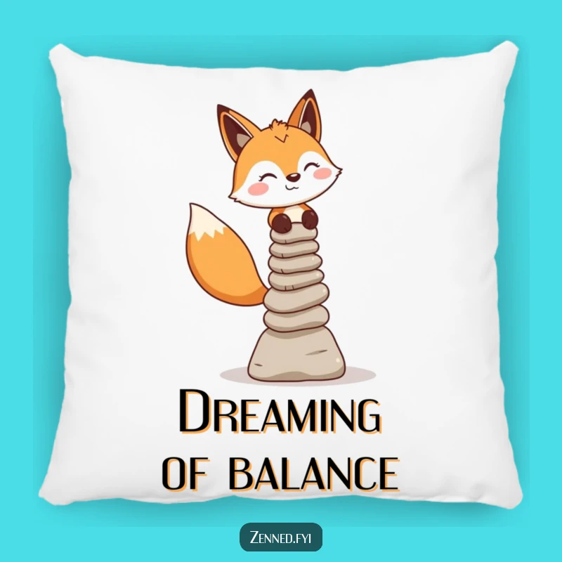 Funny Calm Fox Pillow - Cozy Zen Cushion, Perfect Mindful Gift