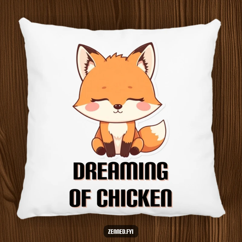 Funny Zen Fox Pillow featuring a peacefully meditating fox, offering comfort and a touch of clever humor.