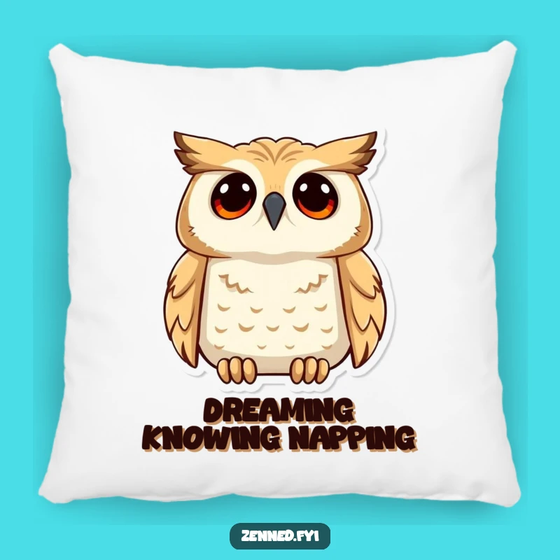 Funny Owl Understanding Pillow - Cozy Wise Gaze Cushion for Relaxation