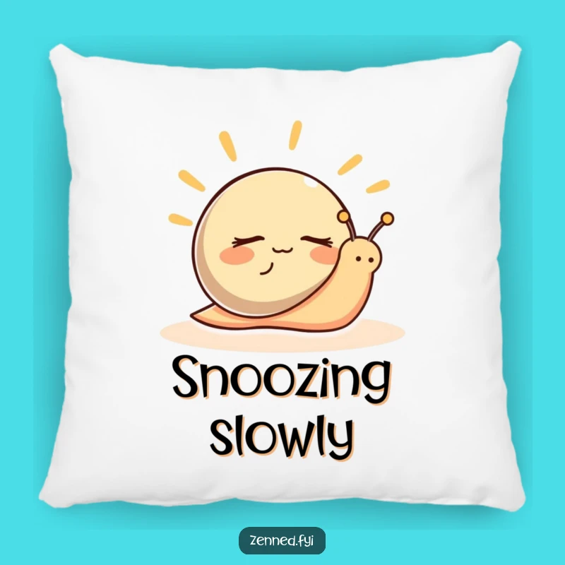Funny Snail Calm Pillow: Cozy Peaceful Slow-Paced Zen Cushion Gift