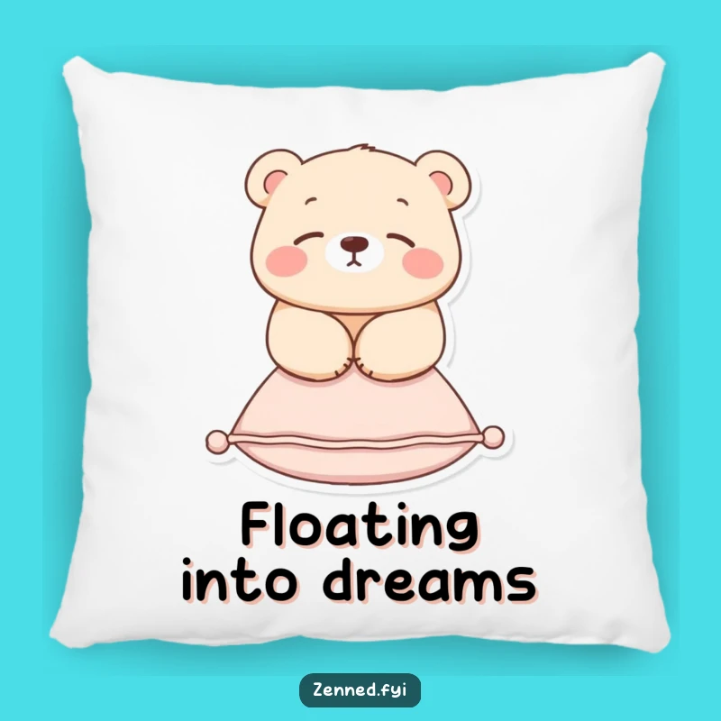 Funny Zen Bear Pillow: Serene Floating Bear Cushion, Perfect Cozy & Humorous Accent Gift