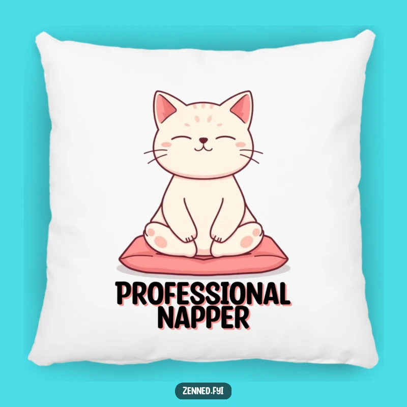 Funny Zen Cat Pillow: Cozy Meditation Cushion, Adorable and Hilarious Yoga Decor Gift