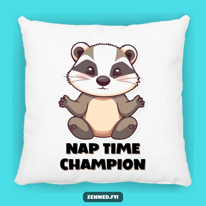 Funny Badger Meditation Pillow: Cozy Zen Comfort with a Hilarious Animal Touch