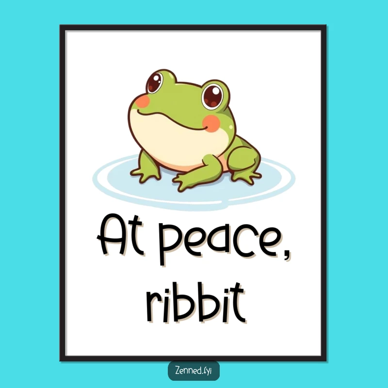 Funny Digital Frog Art: Serene Floating Decor