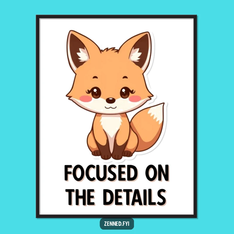 Funny Curious Fox Digital Art - Gentle Gaze, Instant Download, Gift
